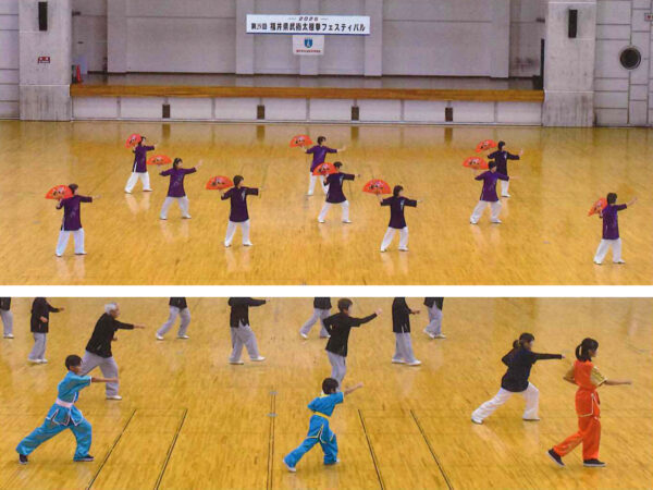 高齢者から児童までお互いを励まして元気な演武を披露