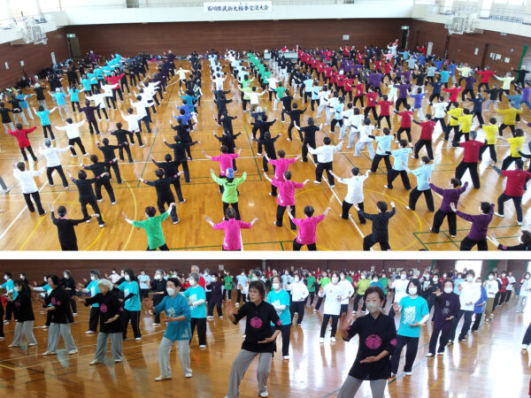 体育館いっぱいに広がった集団演武