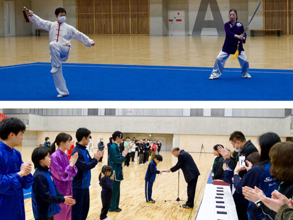 新しい体育館で148人の選手たちが気持ちよく表演