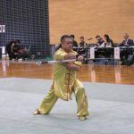 渡辺千明選手による春秋大刀の演武に会場が沸く