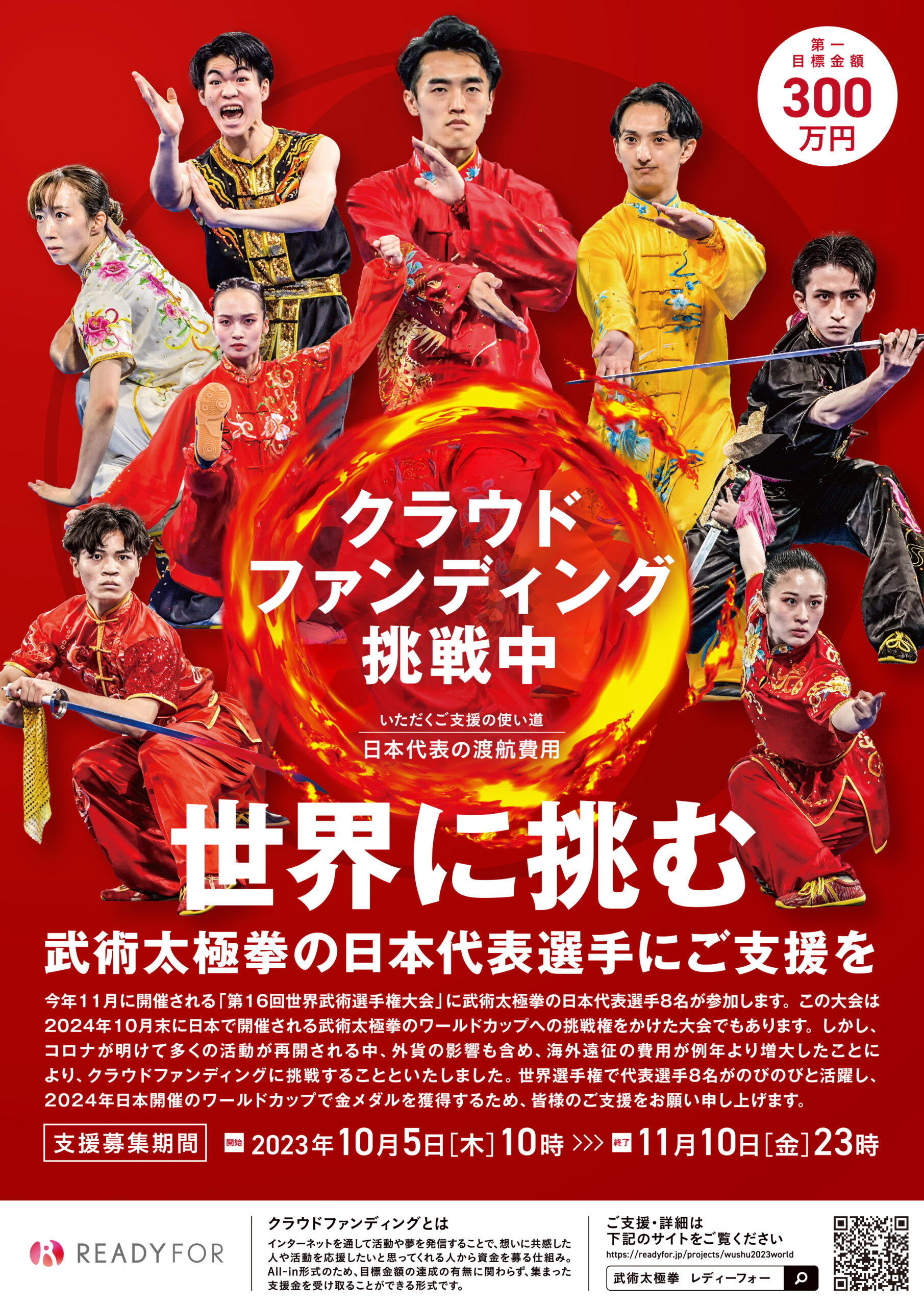 第16回世界武術選手権大会」日本代表選手団へのご支援のお願い | 公益