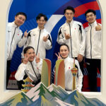 大会に参加した日本代表５選手と孔祥東監督
