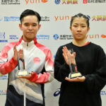 JOCカップを獲得した大木宙選手（左）と白川奏那選手（右）